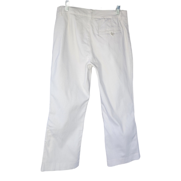 TOMMY HILFIGER Woman's White Stretch Cropped Wide Leg Pants Trousers Sz 6 - Picture 5 of 13